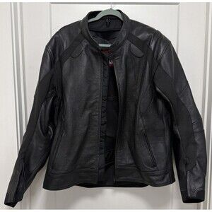 BiLT Leather Motorcycle Jacket Mens US 48 Black Armored Riding Jacket